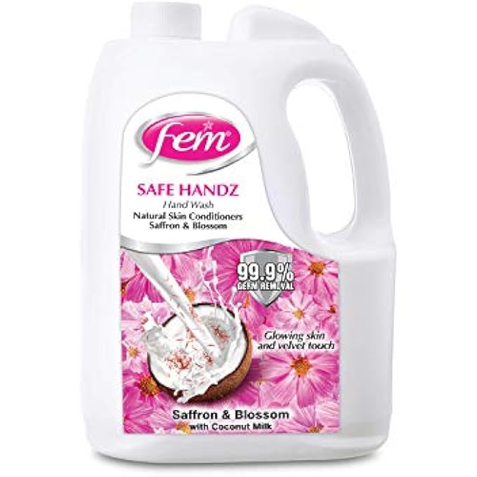 fem SAFE HANDZ HAND WASH - ENRICHED WITH THE GOODNESS OF SAFFRON & BLOSSOM WITH COCONUT MILK - 5 L - Image 1